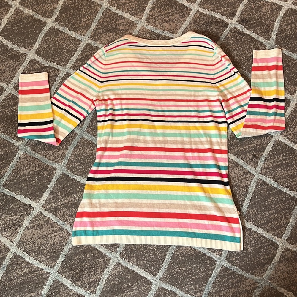 Talbots Outlet Multi-Colored Striped Sweater, Siz… - image 4